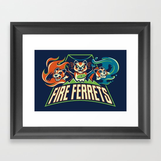 Fire Ferrets Framed Art Print
