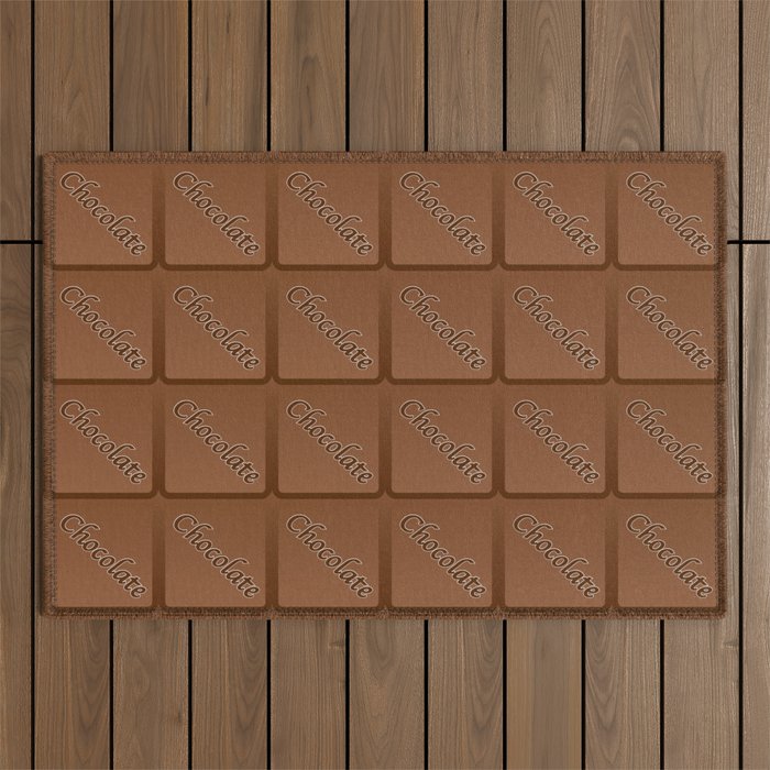 Seamless Chocolate Bar Repeating Pattern Outdoor Rug