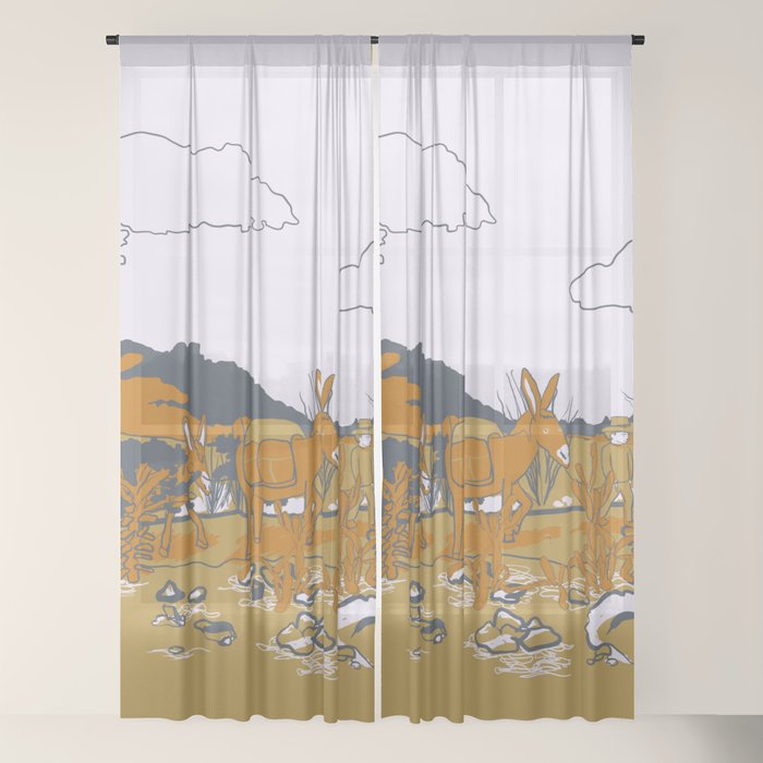 Southwest Desert Walkabout Sheer Curtain By Howgroenwasmyvalley