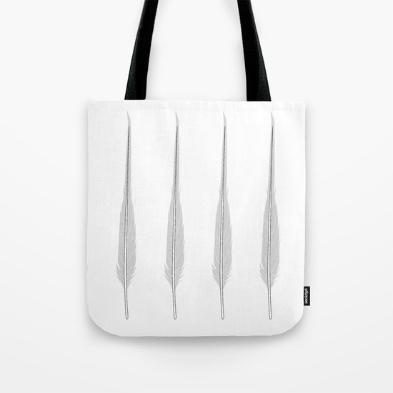 Grey Little Feather Tote Bag