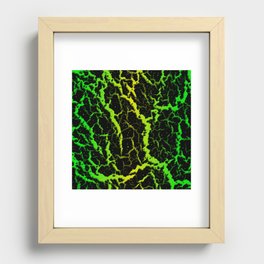 Cracked Space Lava - Green/Yellow Recessed Framed Print