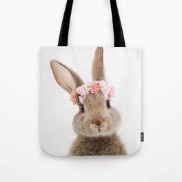 Rabbit with Flower Crown Tote Bag