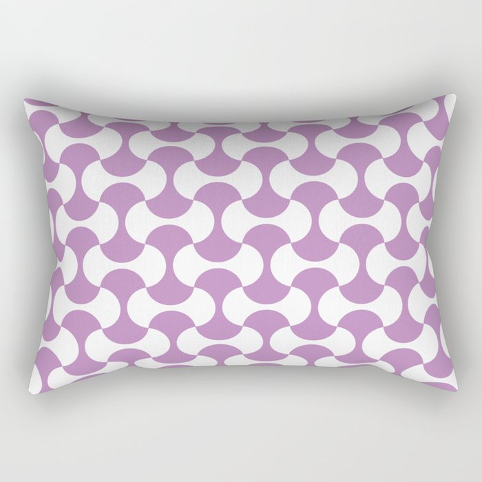 Lavender and white mid century mcm geometric modernism Rectangular Pillow