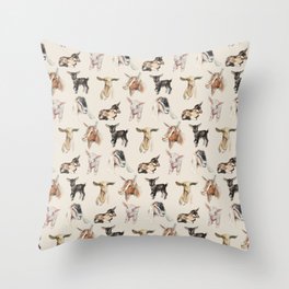 Vintage Goat All-Over Fabric Print Throw Pillow