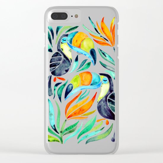 Tropical Toucans Clear iPhone Case