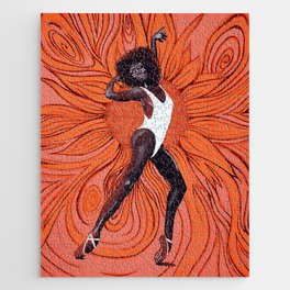 Powerful Black Aboriginal Woman Dancing  in the Sun Jigsaw Puzzle