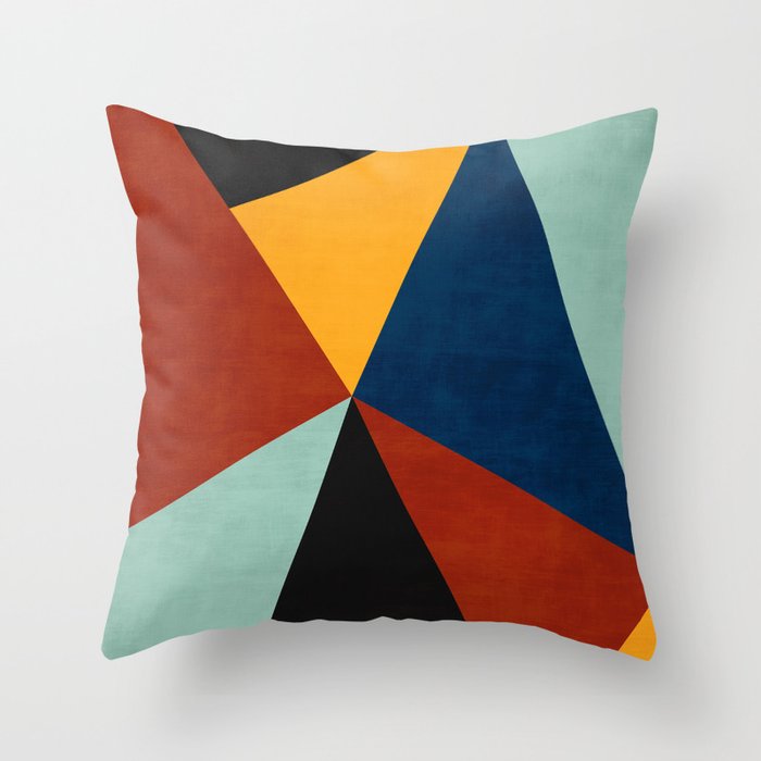 Geometrical MCM Modern Art Throw Pillow
