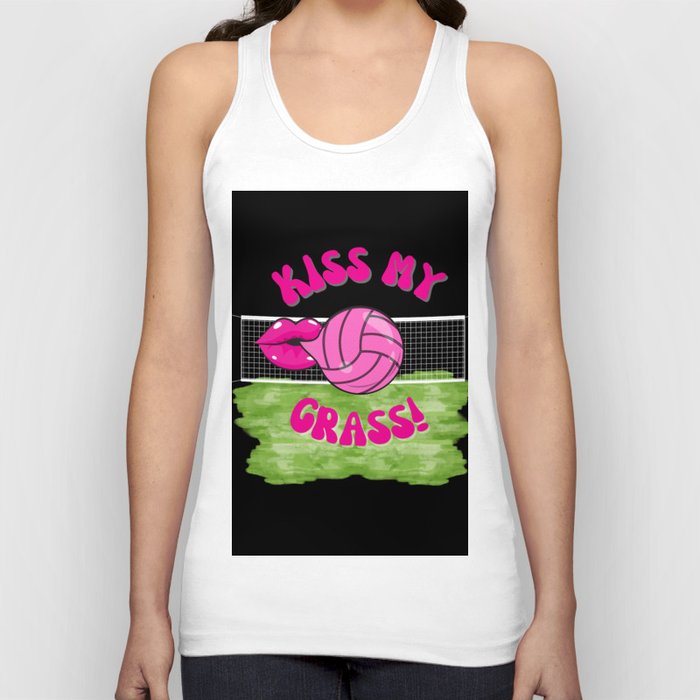 Volleyball Art: Kiss My Grass Tank Top