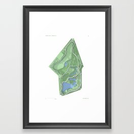 Brooklyn Prospect Park Map (Green) Framed Art Print