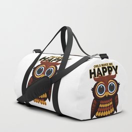 Owls Make Me Happy Duffle Bag