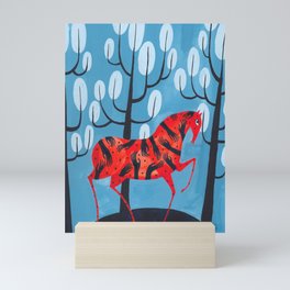 Smug red horse Mini Art Print
