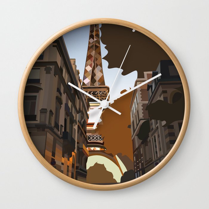 Paris Illustration Wall Clock