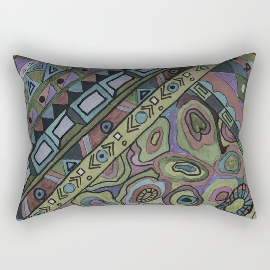 An abstract textured pattern in Oriental style . Rectangular Pillow