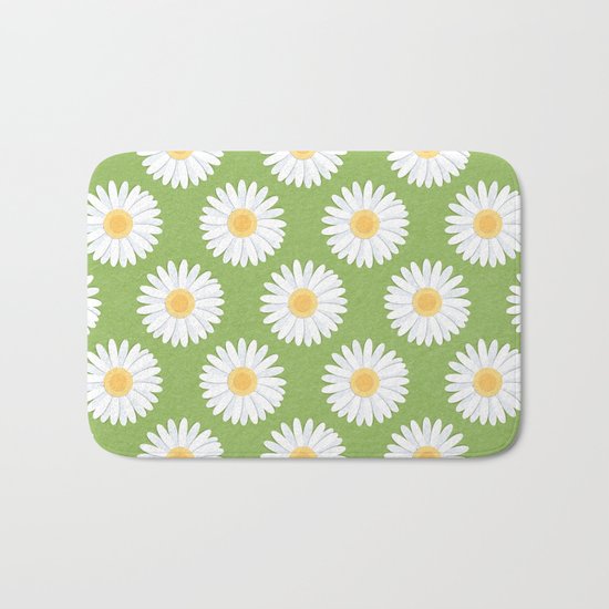 Spring Daisies_Greenery Bath Mat