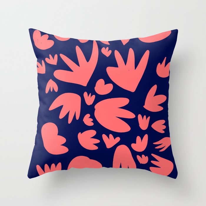 Living Coral Color of the Year Pattern Abstract Art Decorative Throw Pillow