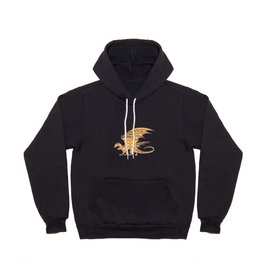 Dragon Silhouette Filled with Fiery Flames with Fiery Flames Hoody
