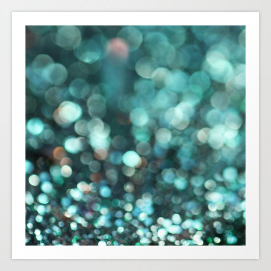 MERMAID GLITTER EMERALD Art Print