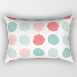 Dots painted coral minimal mint teal bright southern charleston decor colors Rectangular Pillow