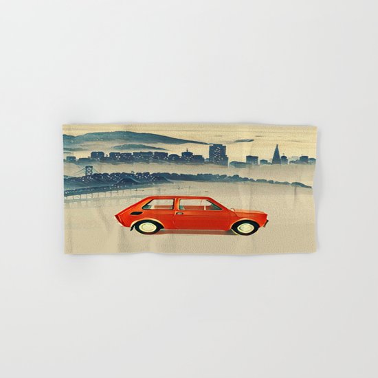 Red Polski Fiat Hand & Bath Towel