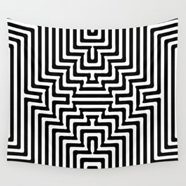 Black And White Op-Art Optical Illusion Retro Graphic Wall Tapestry
