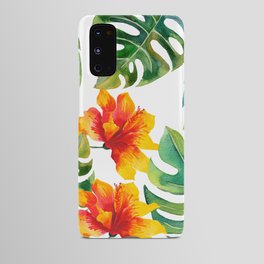 Monstera And Hibiscus Android Case