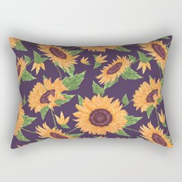 Sunflowers in purple Rectangular Pillow