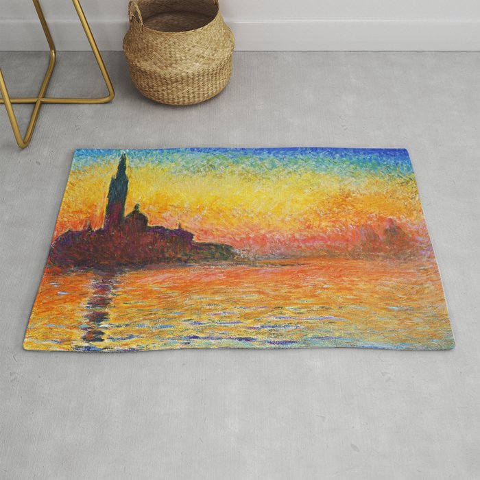 Claude Monet Sunset In Venice Rug By Artgallery Society6