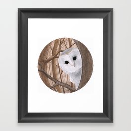 curious owl Framed Art Print