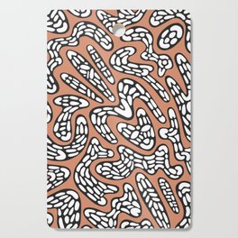 Organic Abstract Tribal Pattern in Bronzed Orange, Black and White Cutting Board