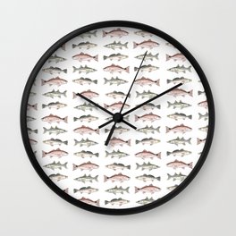 Pattern: Inshore Slam ~ Redfish, Snook, Trout by Amber Marine ~ (Copyright 2013) Wall Clock
