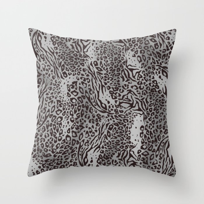stage Leopard_grey Throw Pillow