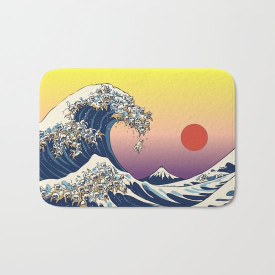 The Great Wave Of Cat Bath Mat