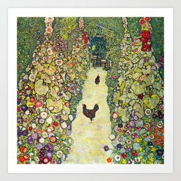 Gustav Klimt "Garden Path with Chickens" Art Print