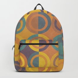 Geometric Shapes Orange Green Circles Backpack