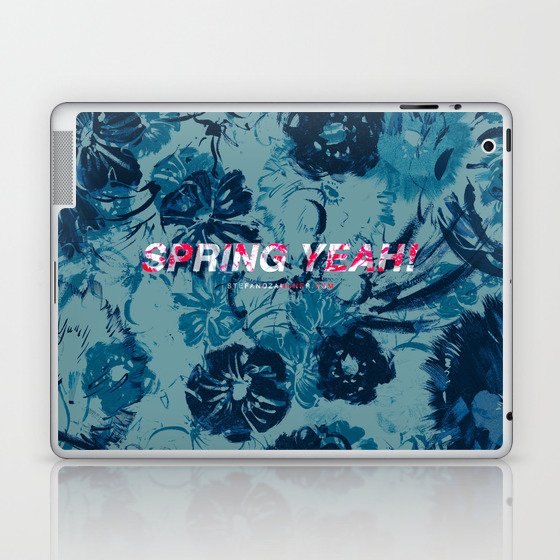 Spring Yeah! - Blue Flowers Laptop & iPad Skin