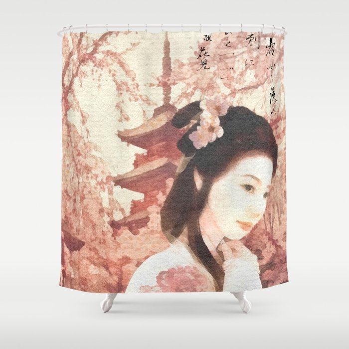 Asian Rose Shower Curtain