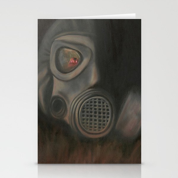 Freak Show Gas Mask Oil Painting Stationery Cards By