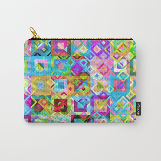 Multicolor Geometric Pattern Carry-All Pouch