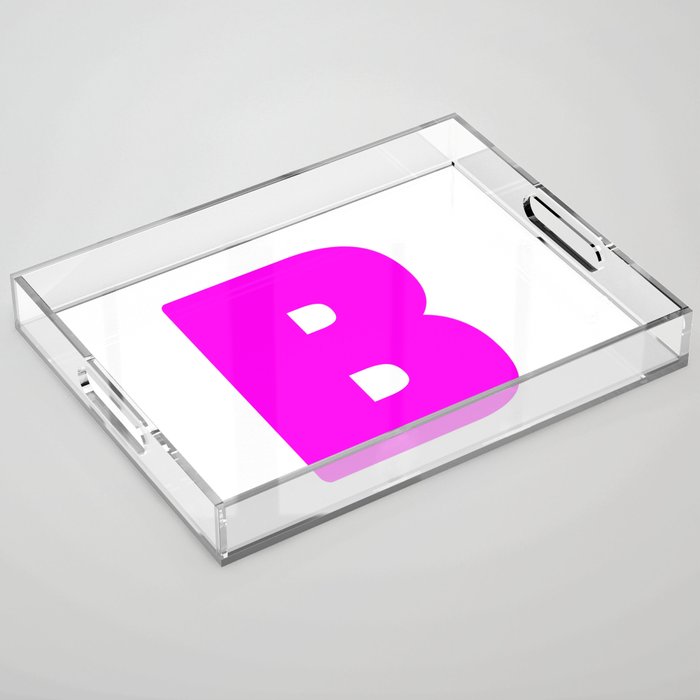 B (Magenta & White Letter) Acrylic Tray