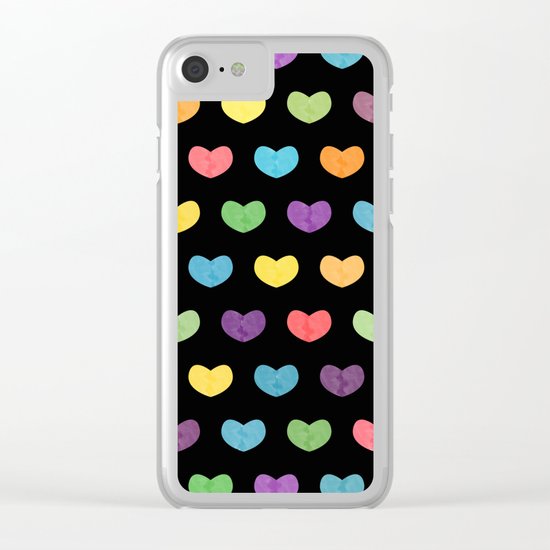 Colorful hearts II Clear iPhone Case