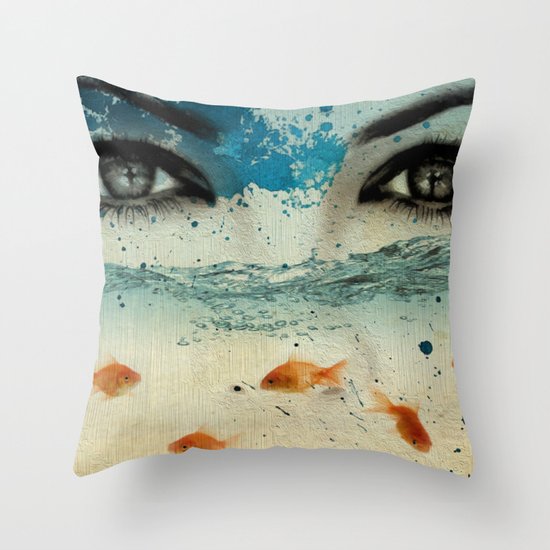tear in the ocean Throw Pillow