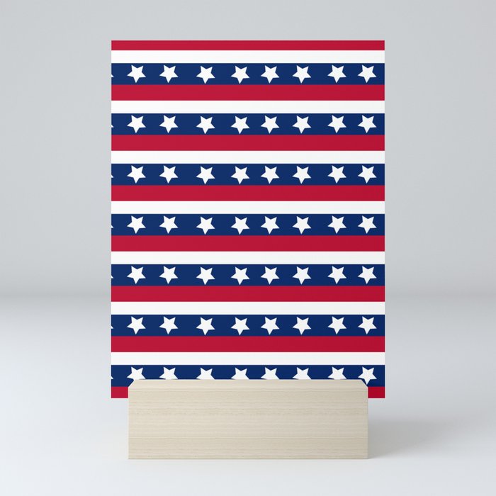 Patriotic Pattern United States Of America USA Mini Art Print