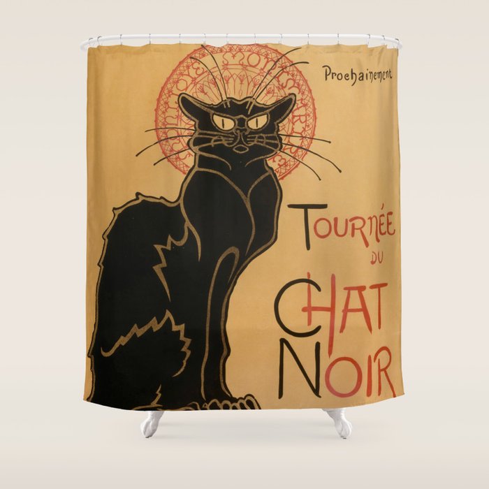 Le Chat Noir The Black Cat Poster By Théophile Steinlen Shower Curtain