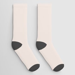 Cream Off White Solid Color Pairs Winter Wedding PPG1054-1 - All One Single Shade Hue Colour Socks
