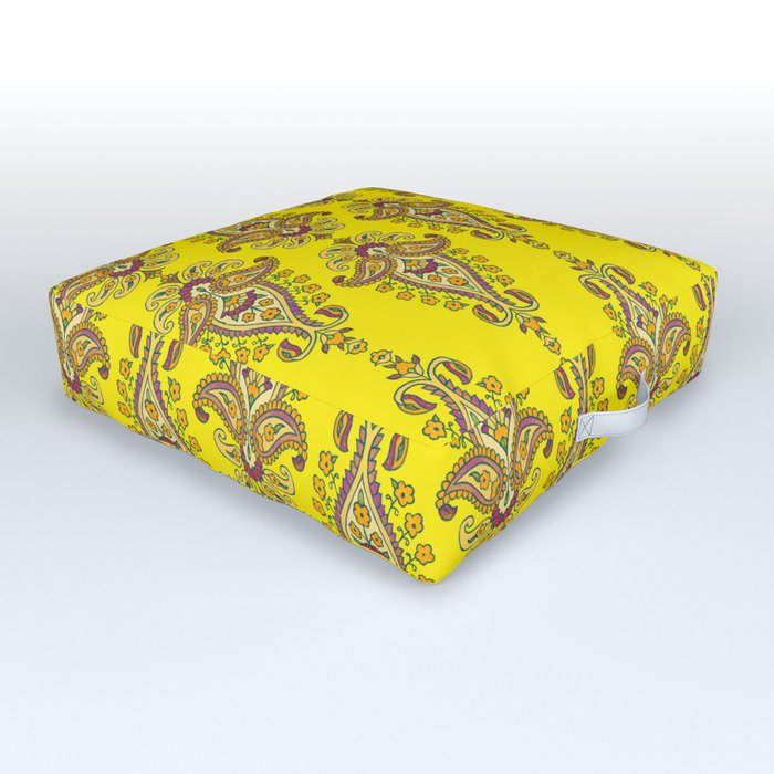 Yellow Pattern Outdoor Floor Cushion