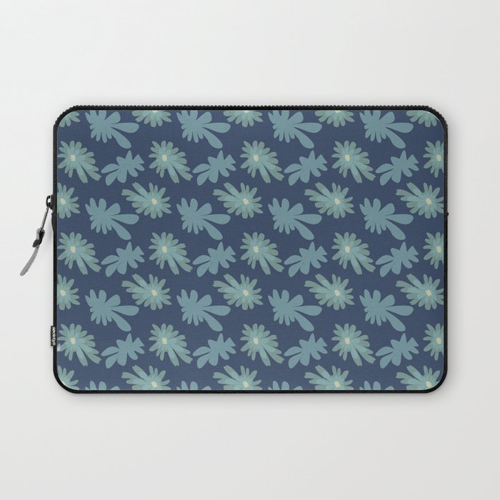 Wildflower Blue Bloom Pattern Laptop Sleeve