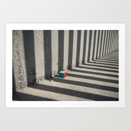 Rubik shading stripes Art Print