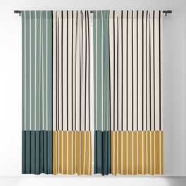 Color Block Line Abstract VIII Blackout Curtain