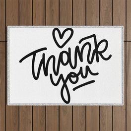 Thank You With Heart Outdoor Rug