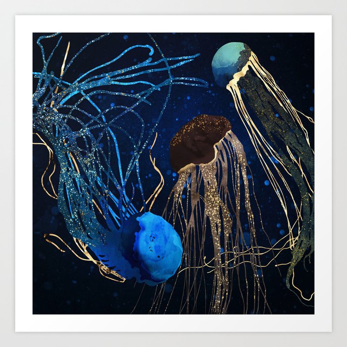 Metallic Jellyfish IV Art Print